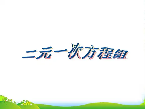 湘教版七年级数学下册第一章《二元一次方程组》优课件