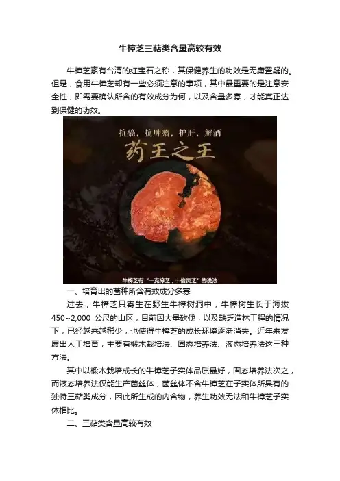 牛樟芝三萜类含量高较有效