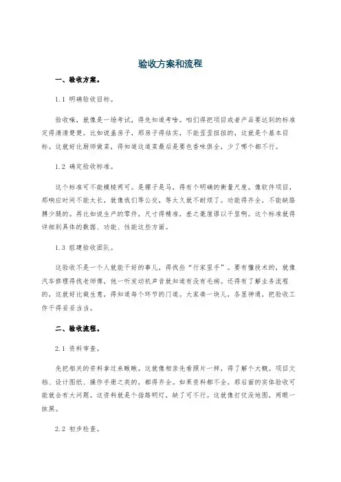 验收方案和流程