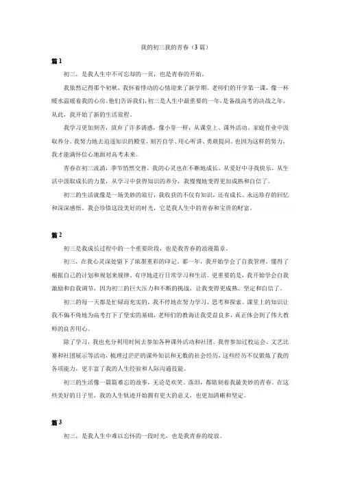 我的初三我的青春