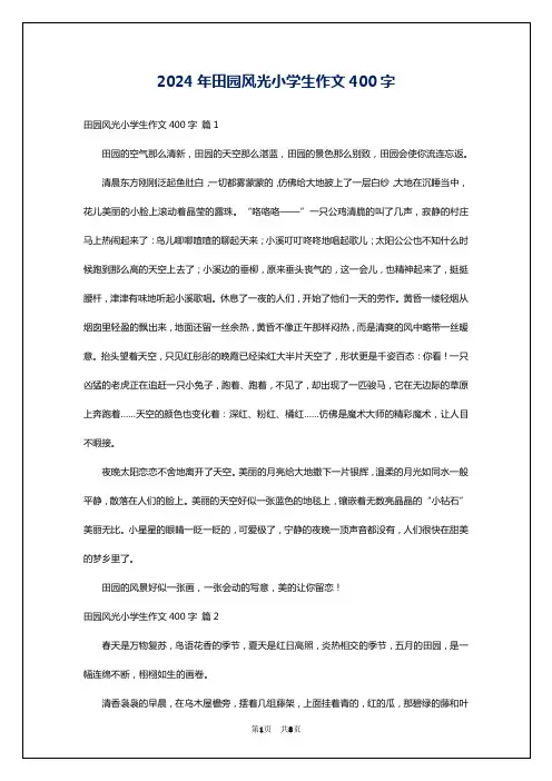 2024年田园风光小学生作文400字