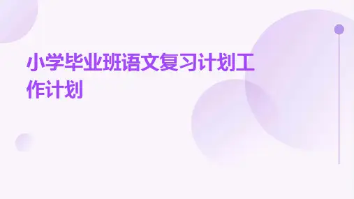 小学毕业班语文复习计划工作计划PPT