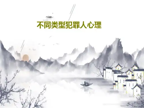 不同类型犯罪人心理35页PPT