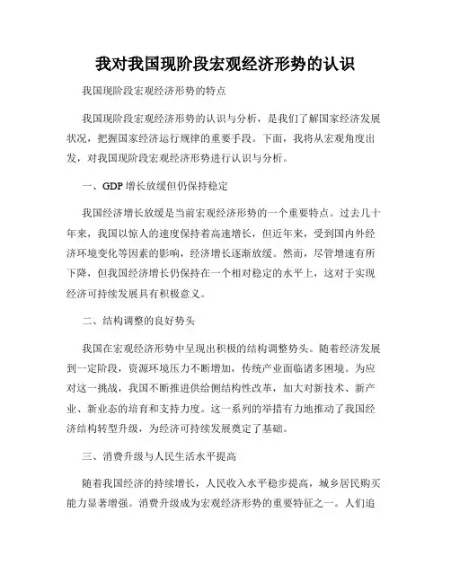 我对我国现阶段宏观经济形势的认识