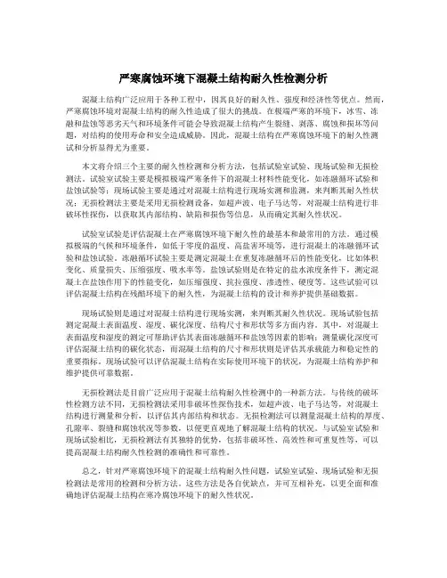 严寒腐蚀环境下混凝土结构耐久性检测分析