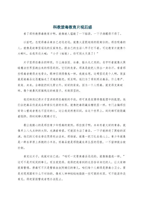 科教禁毒教育片观后感