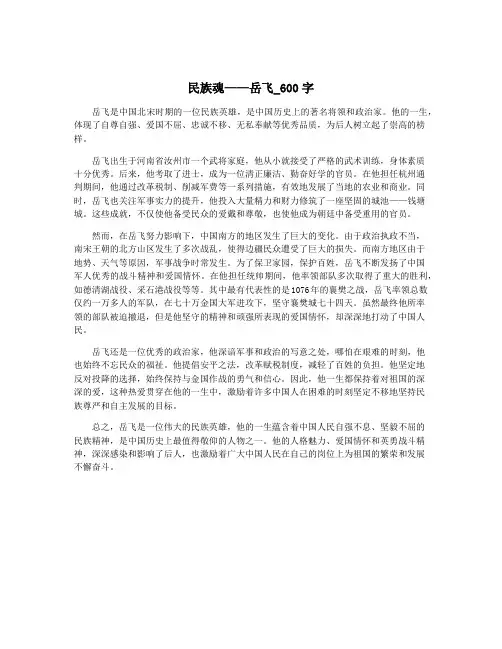民族魂——岳飞_600字