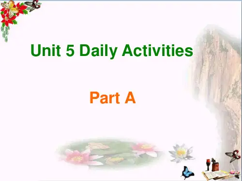 四年级英语上册Unit5DailyactivitiesPartA ppt课件2(新版)