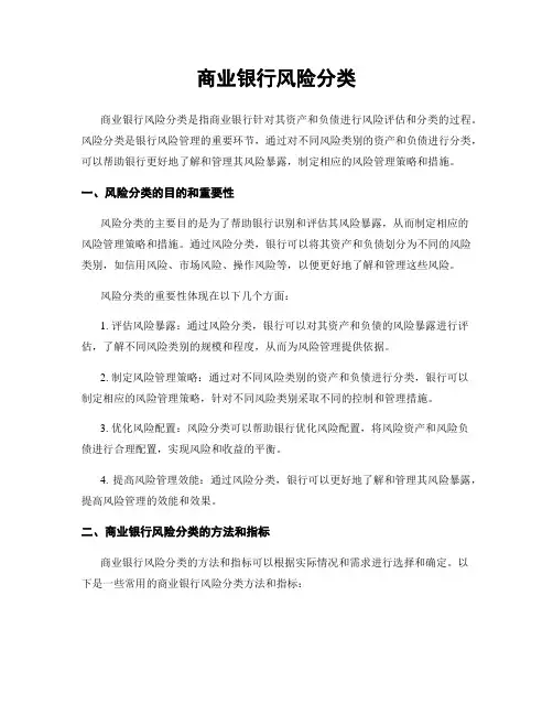 商业银行风险分类