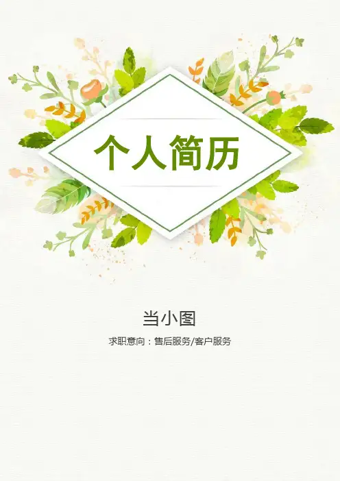 售后服务客户服务简历模板