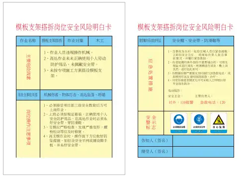 双重预防体系明白卡