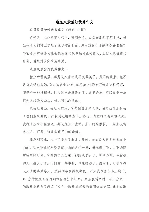这里风景独好优秀作文