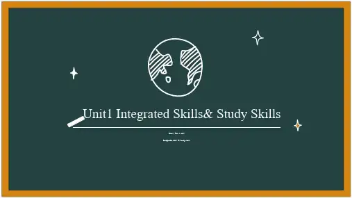 牛津译林版七年级英语上册Unit1 skills and Study skills 课件