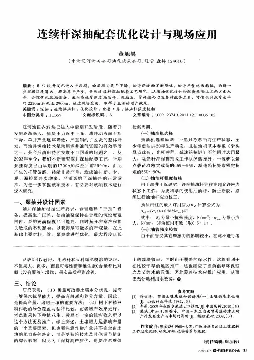 连续杆深抽配套优化设计与现场应用