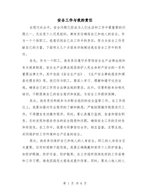 安全工作与我的责任（三篇）