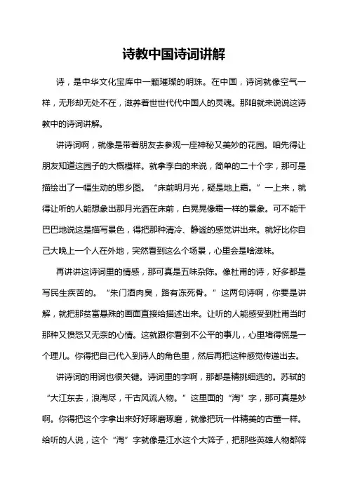 诗教中国诗词讲解