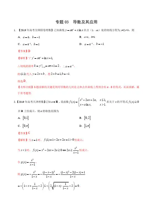 专题03导数及其应用（解析版）