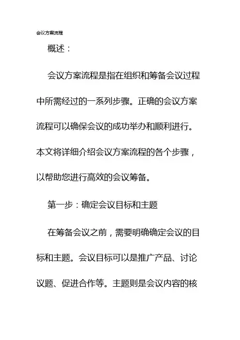 会议方案流程