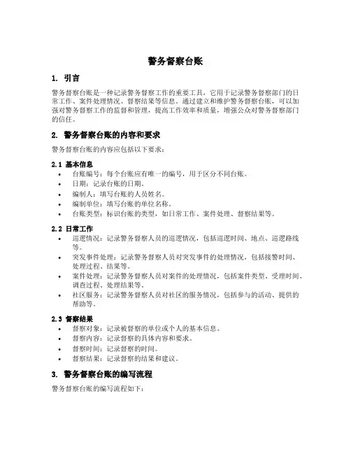 警务督察台账
