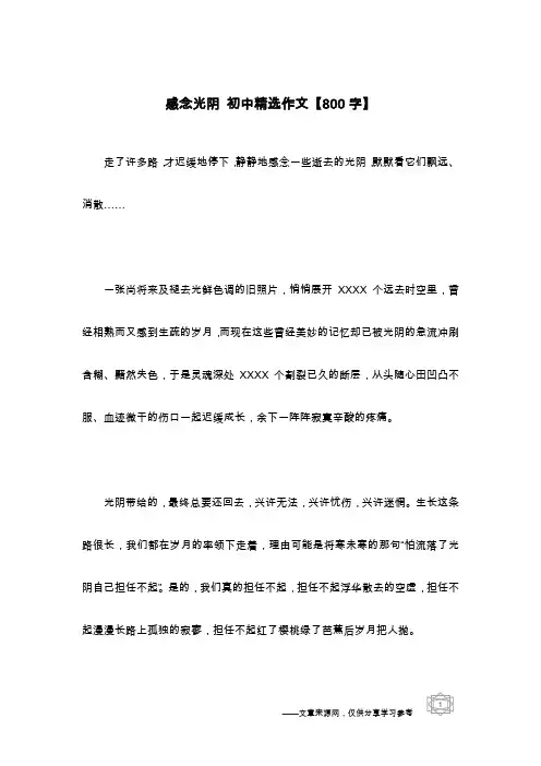 感念光阴 初中精选作文【800字】