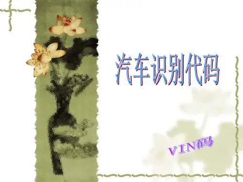 汽车识别代码(VIN码)培训资料