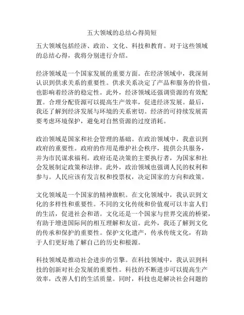 五大领域的总结心得简短