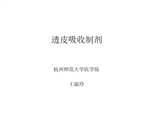 2016透皮吸收制剂 ppt课件