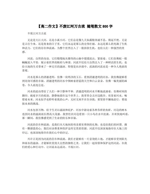 【高二作文】不废江河万古流 随笔散文800字 3