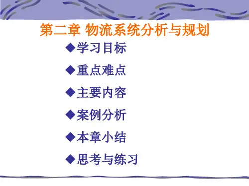 物流系统分析与规划ppt课件