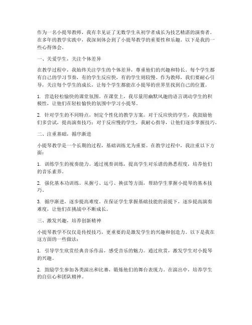 小提琴教师笔记心得体会