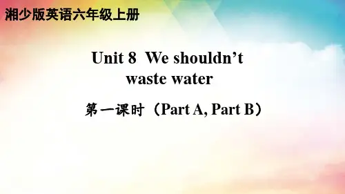 湘少版(三起)英语六年级上册 Unit 8  We shouldn’t waste water
