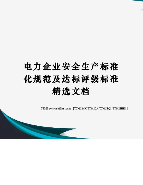 电力企业安全生产标准化规范及达标评级标准精选文档