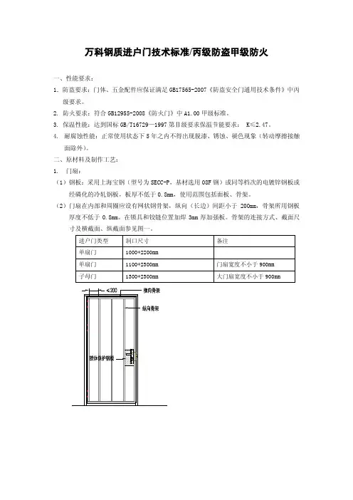 入户门技术标准介绍