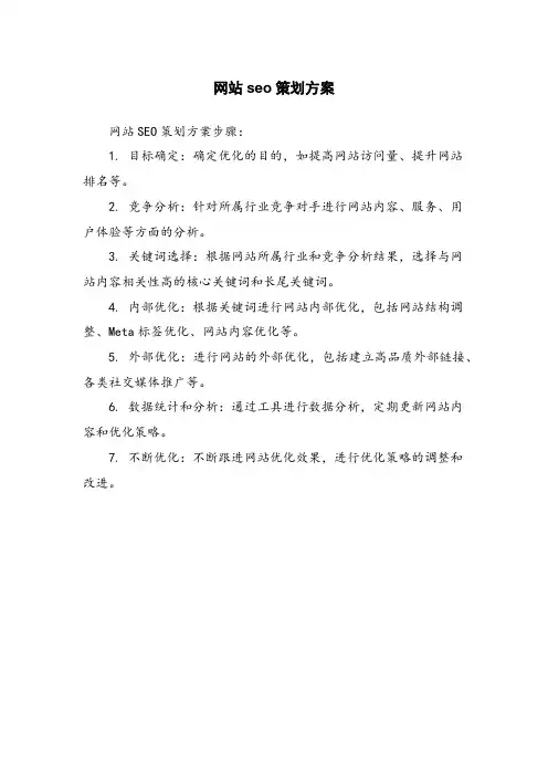 网站seo策划方案