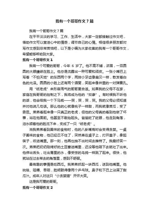 我有一个哥哥作文7篇