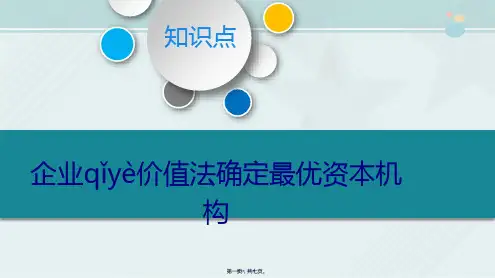 财务管理专业 企业价值法确定最优资本结构