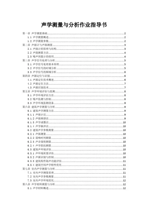 声学测量与分析作业指导书