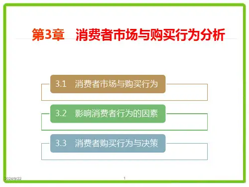 第3章 消费者市场与购买行为分析 《市场营销学》PPT课件