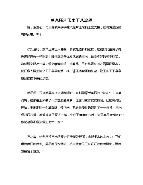蒸汽压片玉米工艺流程