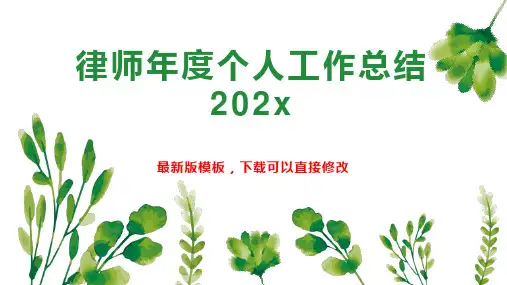 律师年度个人工作总结202xPPT模板下载