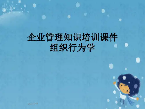 企业管理知识培训课件组织行为学