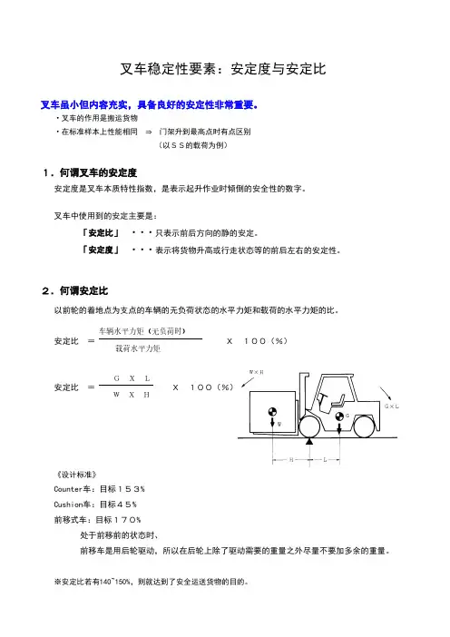 叉车稳定性要素：安定度与安定比
