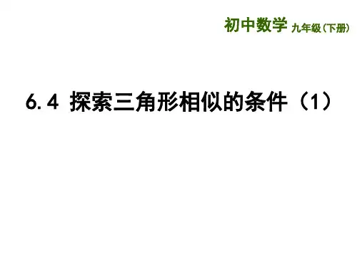 6.4 探索三角形相似的条件(1)-九年级数学下册教学课件(苏科版)