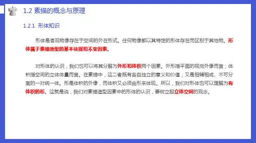 素描基础教程课件1.2素描的概念与原理