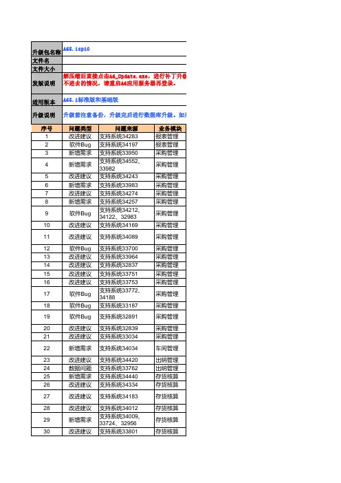 A6 5.1 SP10升级包补丁说明