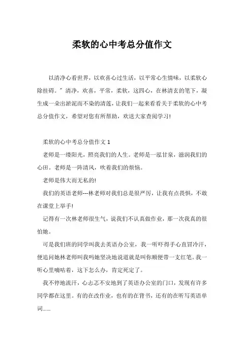 (中考作文)柔软的心中考满分作文