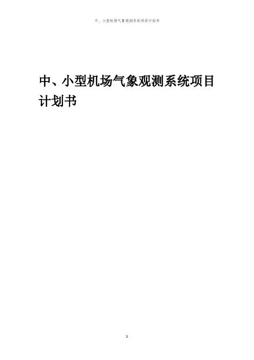 中、小型机场气象观测系统项目计划书