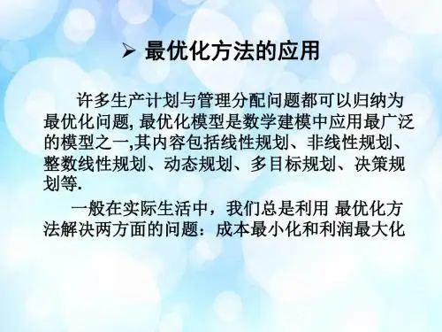 数学建模最优化模型