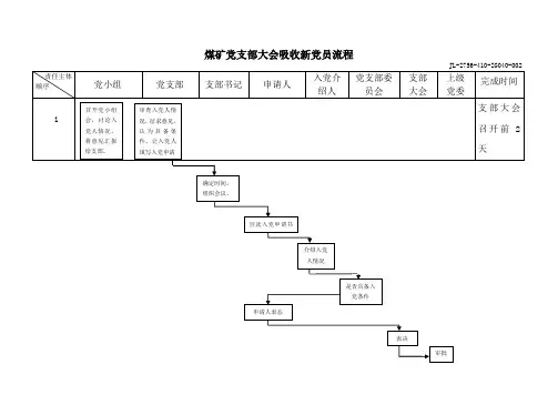 煤矿党支部大会吸收新党员流程