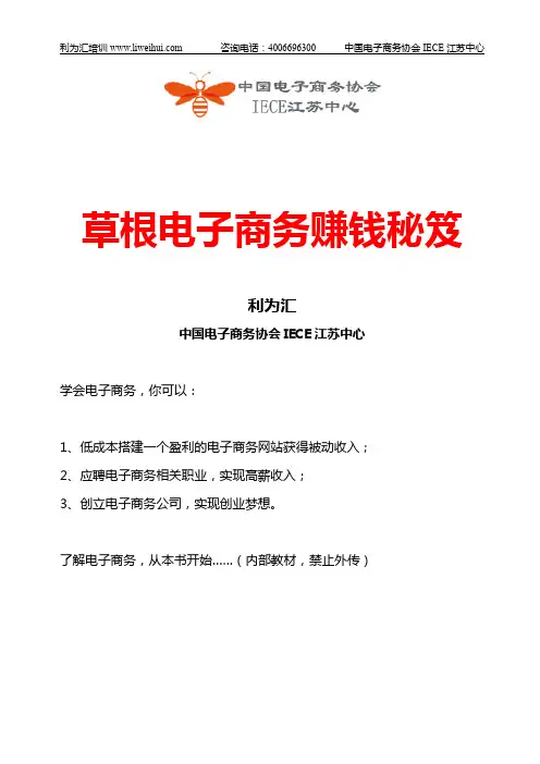 草根电子商务赚钱秘笈